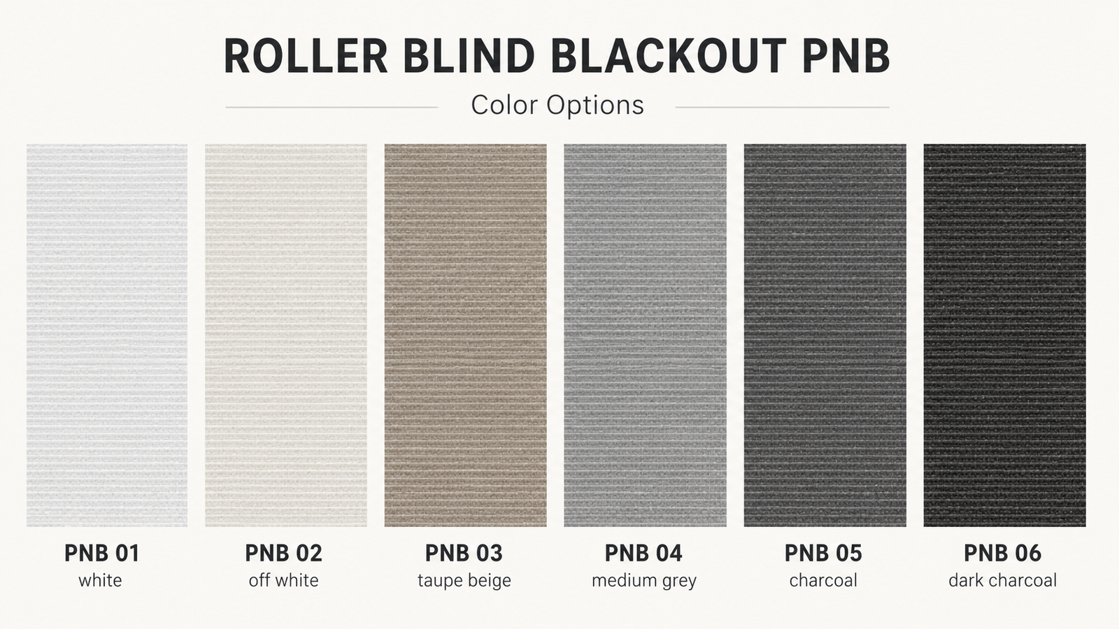 Carely PNB blackout roller blind fabric colours