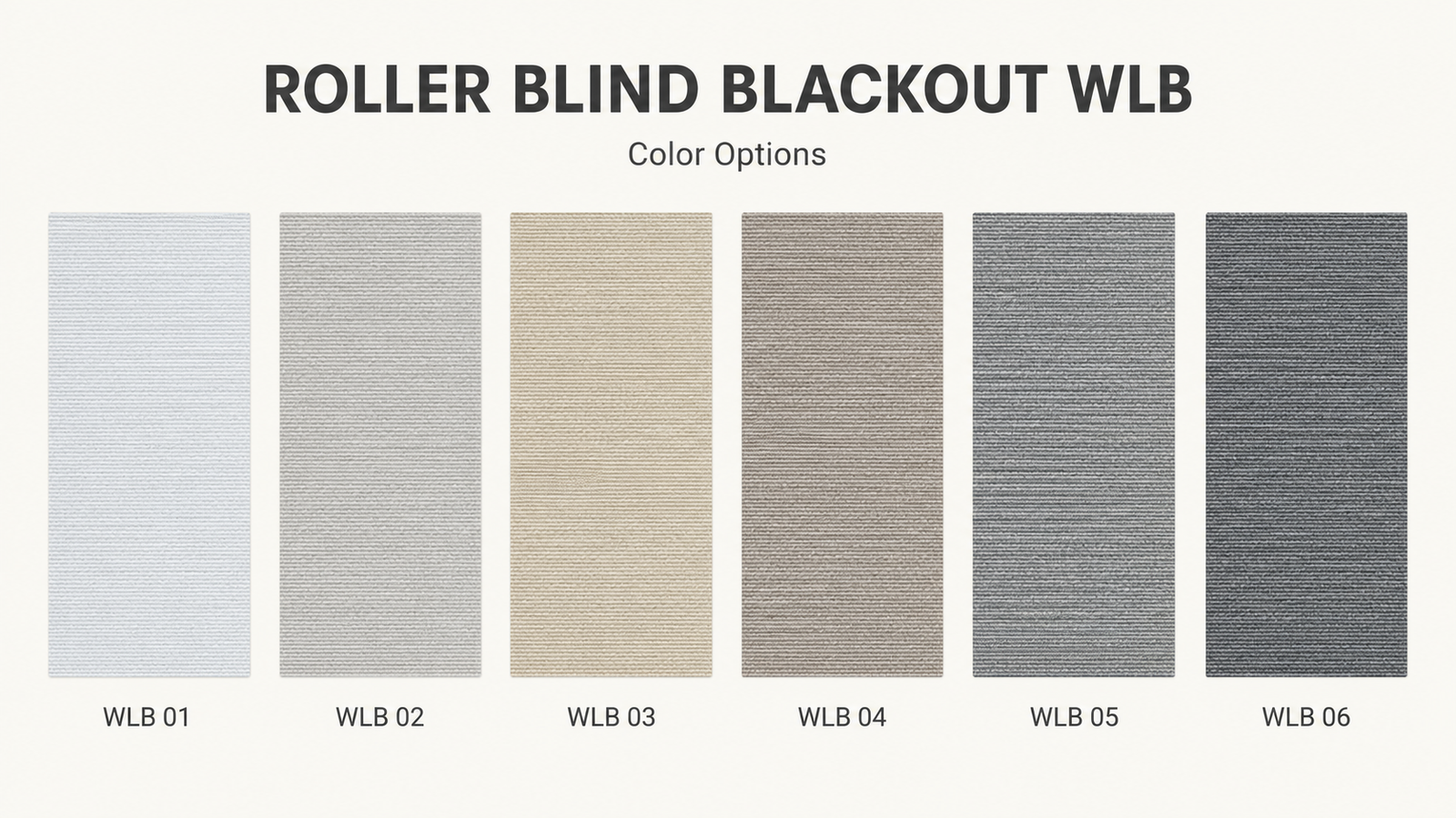 Carely WLB blackout roller blind fabric colours