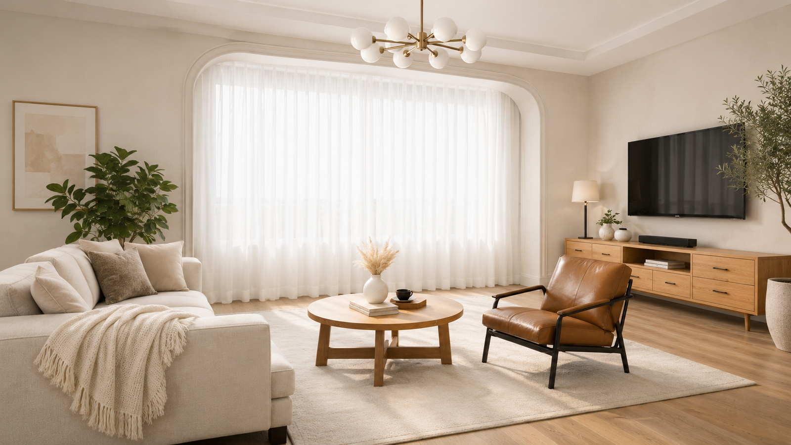 Sheer Curtain V2 with refined fabric texture