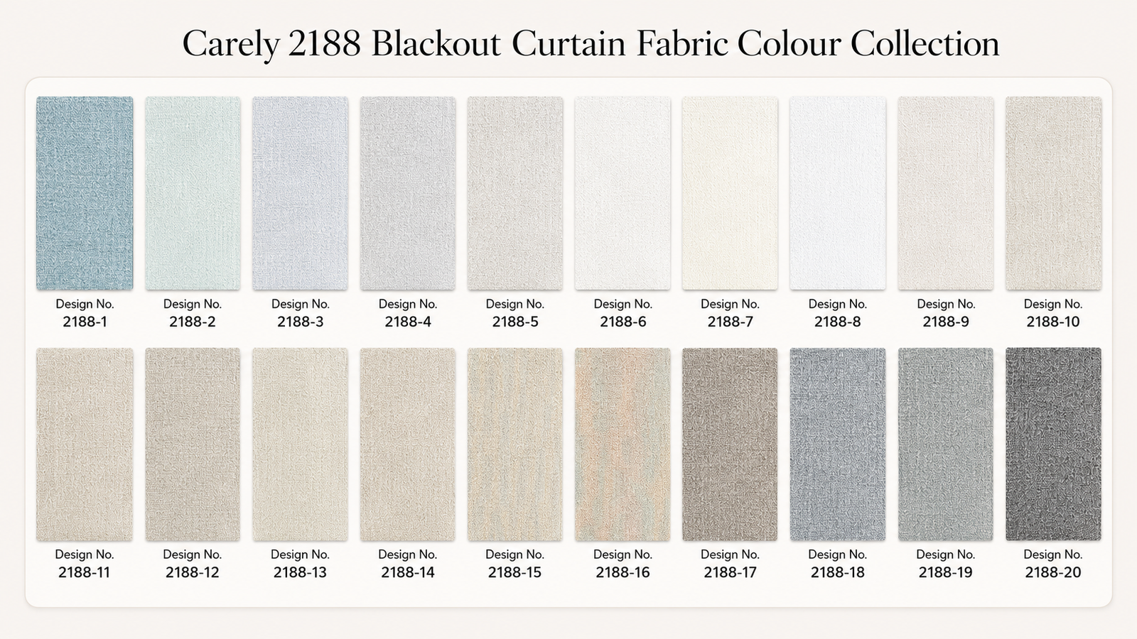 Carely 2188 blackout curtain fabric colour collection
