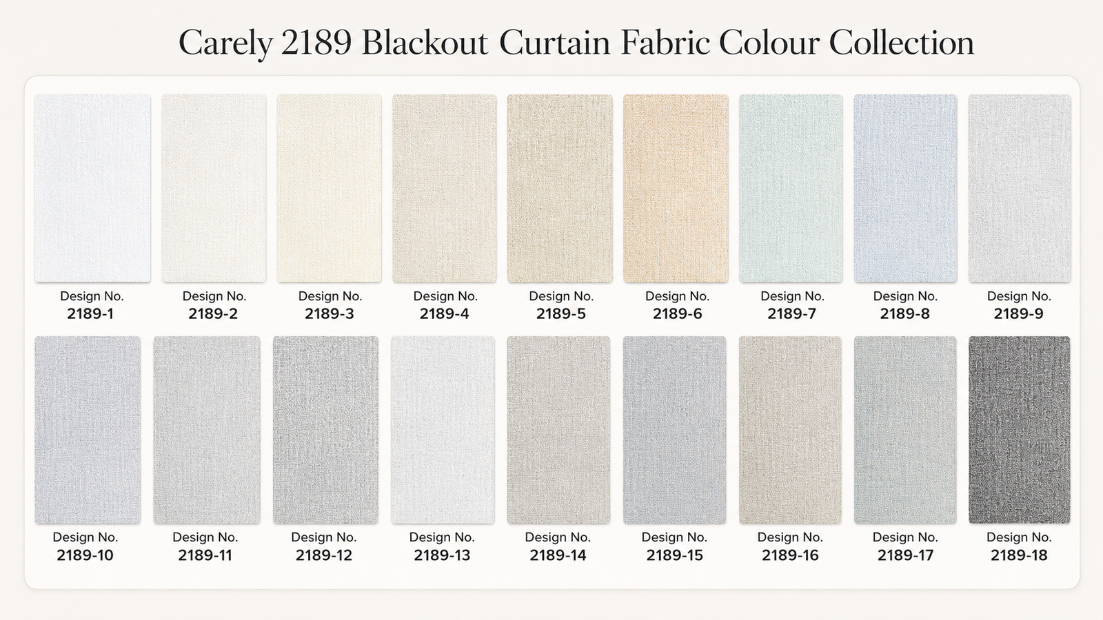 Carely 2189 blackout curtain fabric colour collection